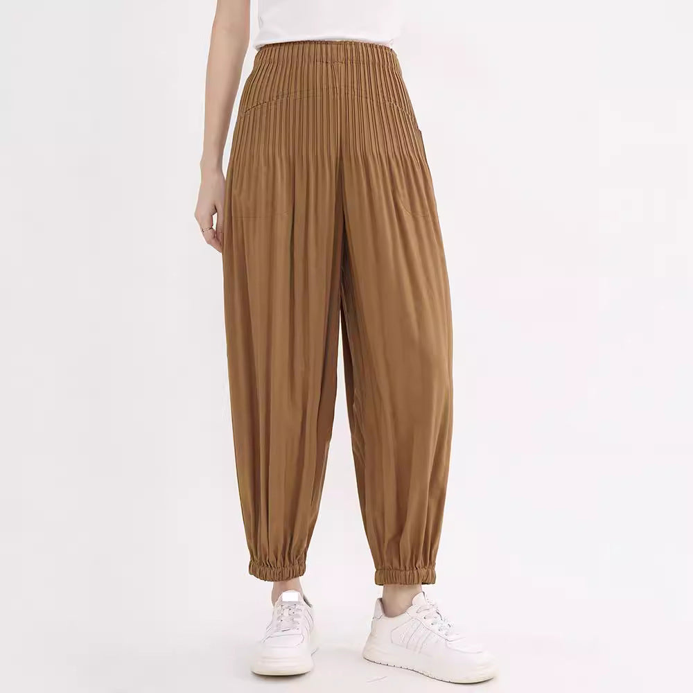 Combinaison Plissée Taille Élastique Femme