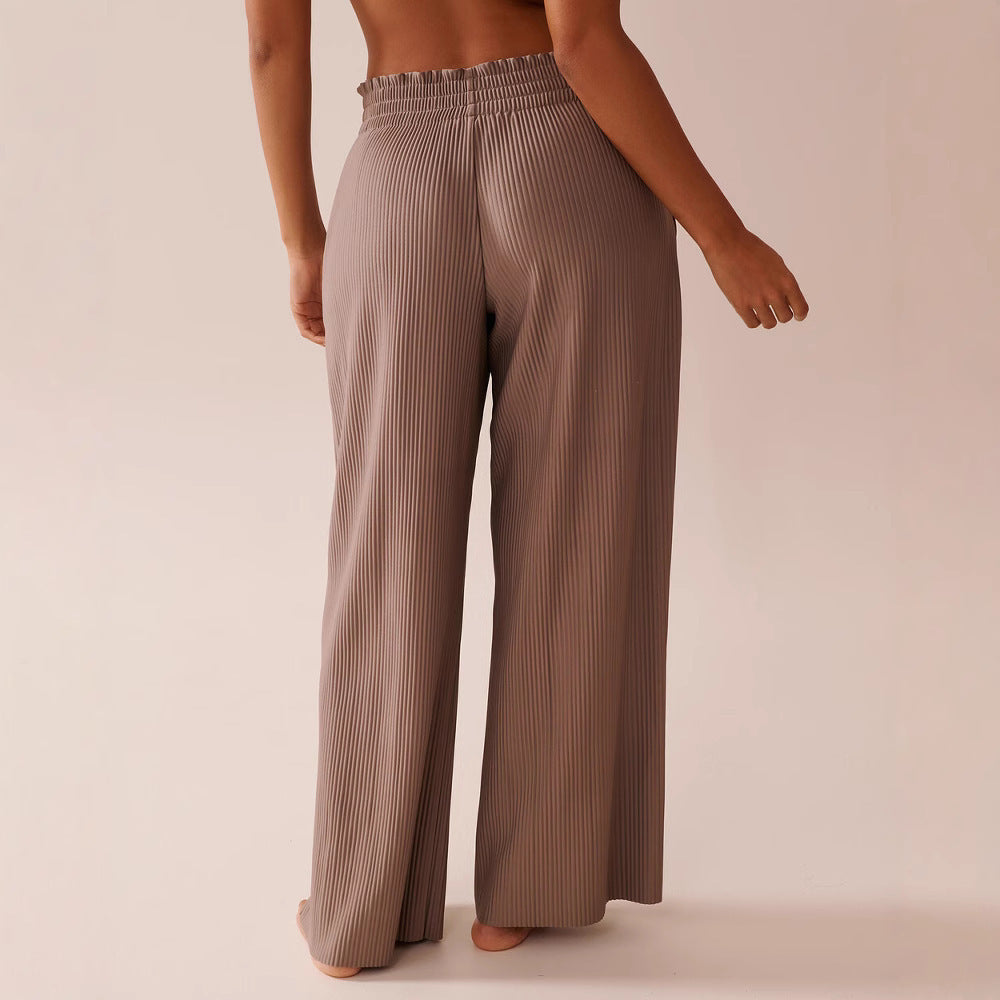 Pantalon Large Femme Taille Élastique