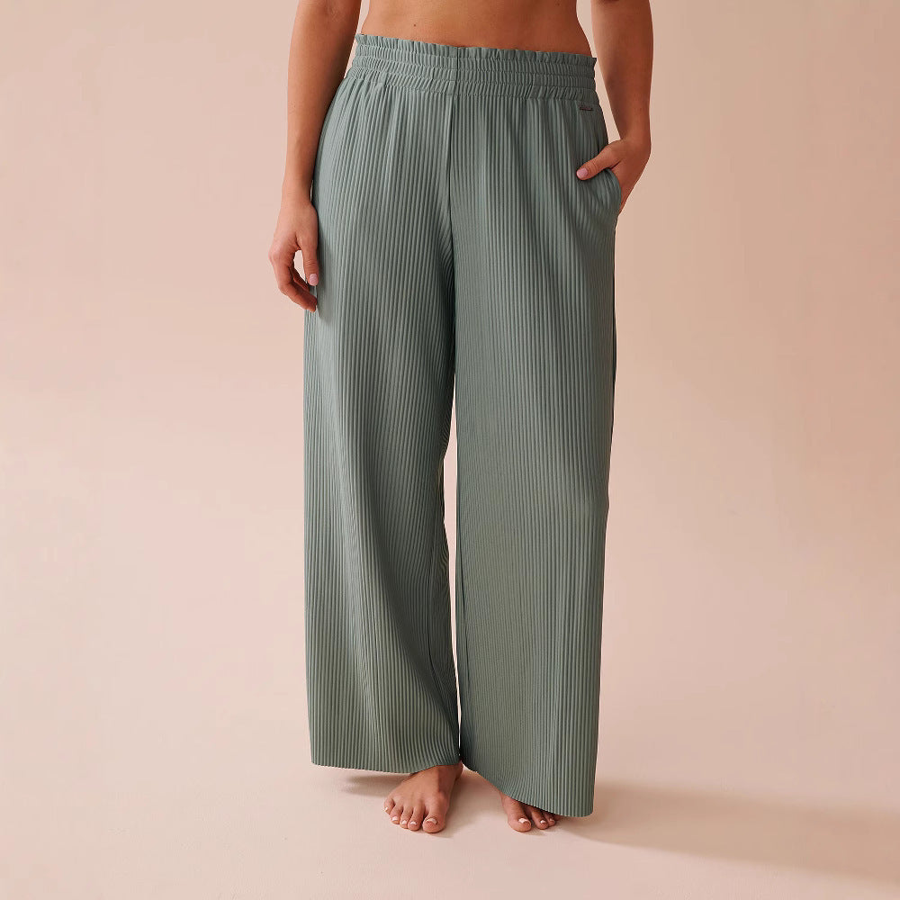 Pantalon Large Femme Taille Élastique