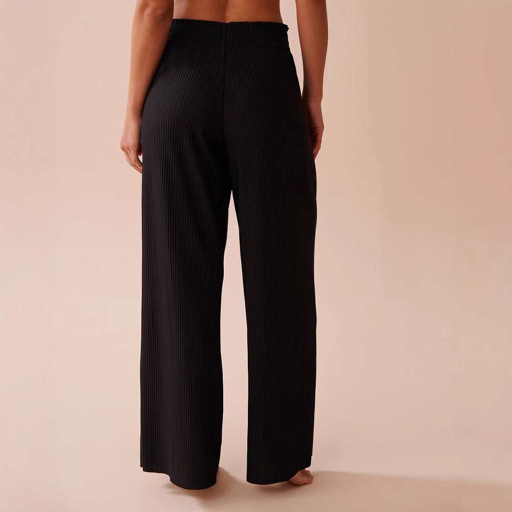 Pantalon Large Femme Taille Élastique