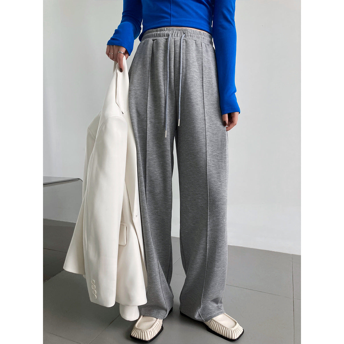 Pantalon Large Décontracté Femme Taille Élastique