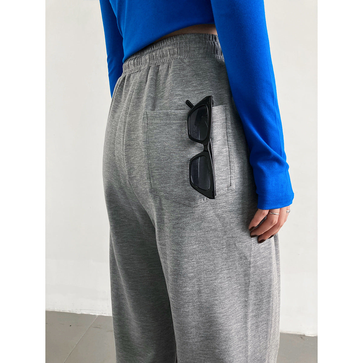 Pantalon Large Décontracté Femme Taille Élastique