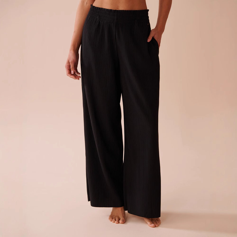 Pantalon Large Femme Taille Élastique