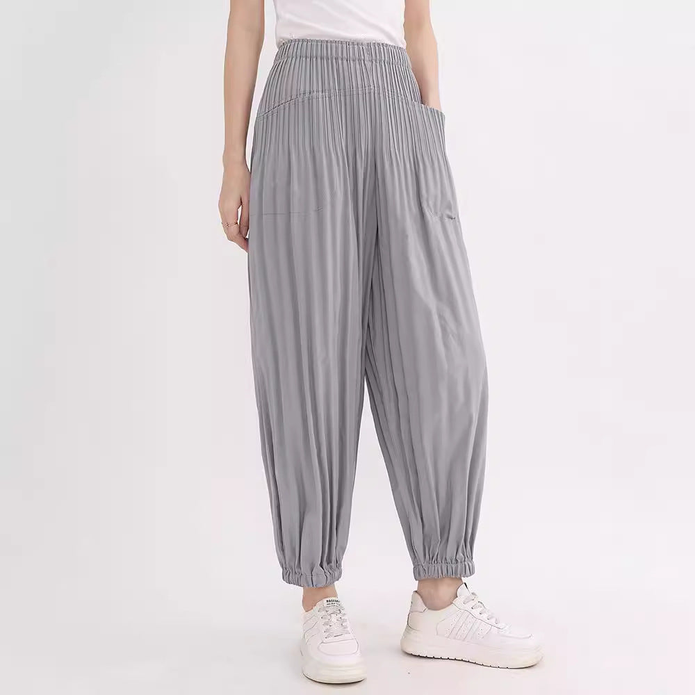 Combinaison Plissée Taille Élastique Femme