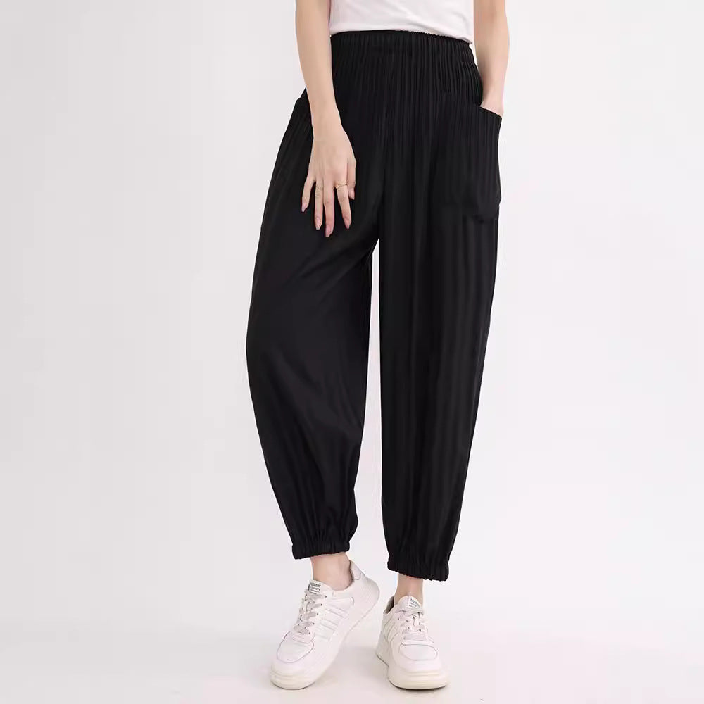 Combinaison Plissée Taille Élastique Femme