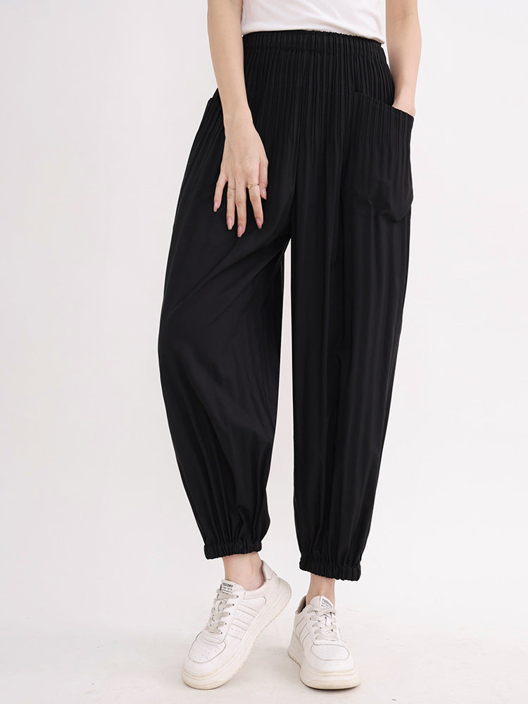 Combinaison Plissée Taille Élastique Femme