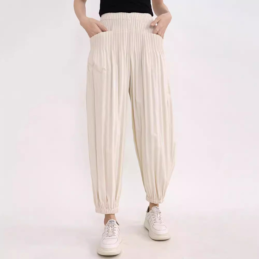 Combinaison Plissée Taille Élastique Femme