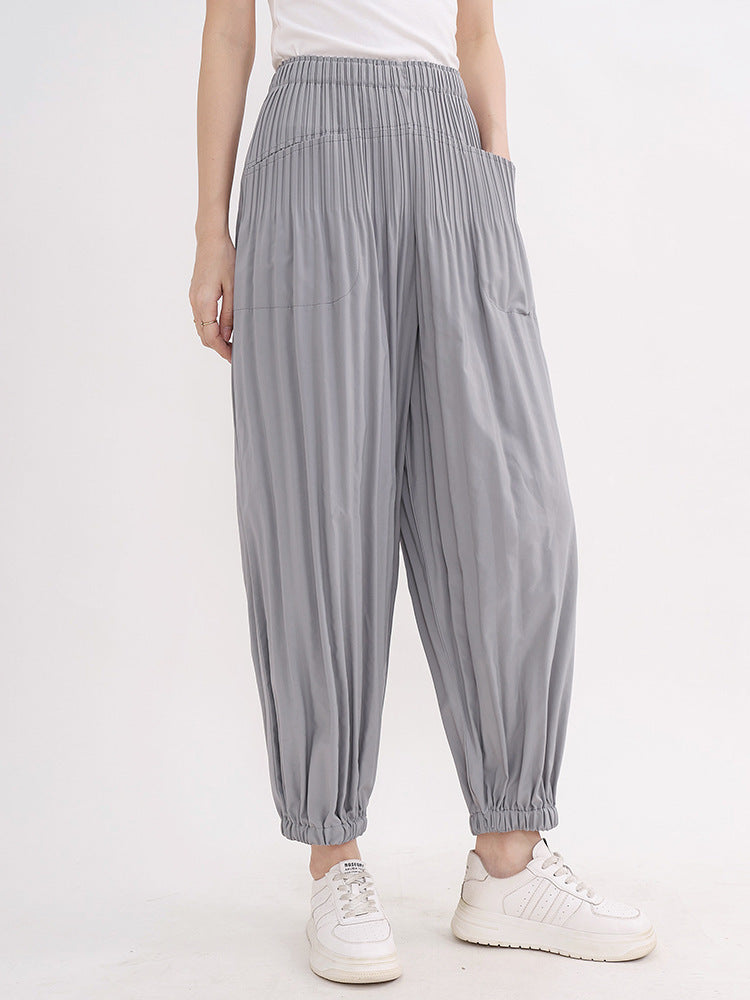 Combinaison Plissée Taille Élastique Femme