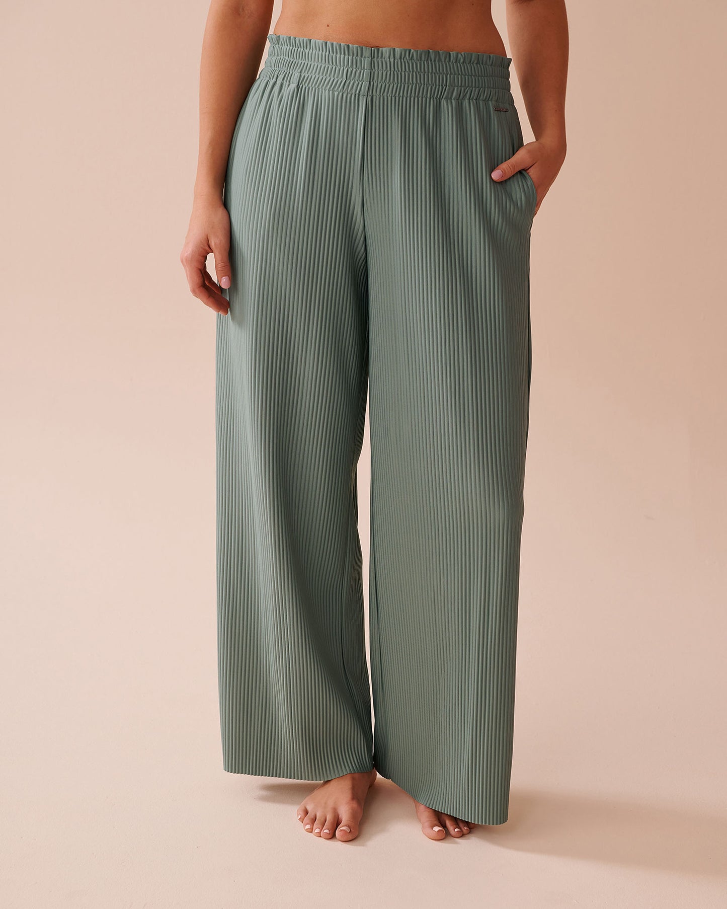 Pantalon Large Femme Taille Élastique