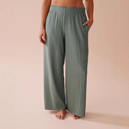 Pantalon Large Femme Taille Élastique