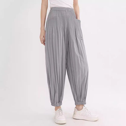 Combinaison Plissée Taille Élastique Femme